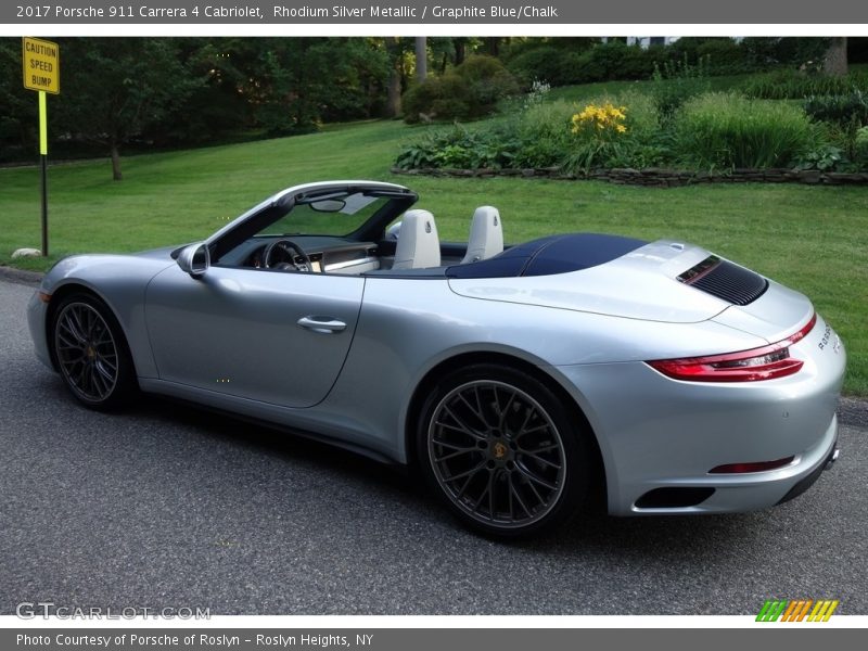 Rhodium Silver Metallic / Graphite Blue/Chalk 2017 Porsche 911 Carrera 4 Cabriolet