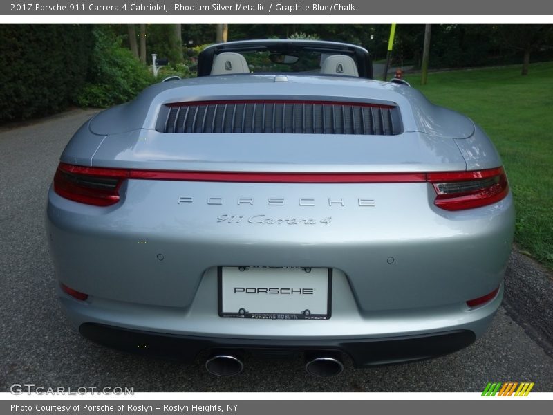 Rhodium Silver Metallic / Graphite Blue/Chalk 2017 Porsche 911 Carrera 4 Cabriolet