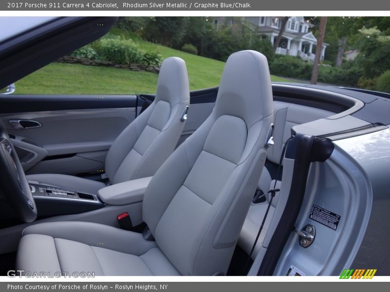 Rhodium Silver Metallic / Graphite Blue/Chalk 2017 Porsche 911 Carrera 4 Cabriolet