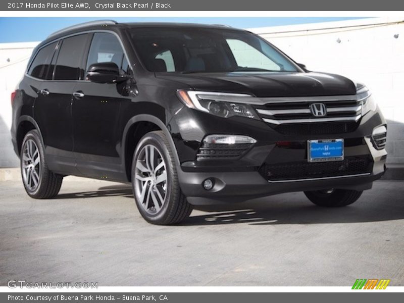 Crystal Black Pearl / Black 2017 Honda Pilot Elite AWD