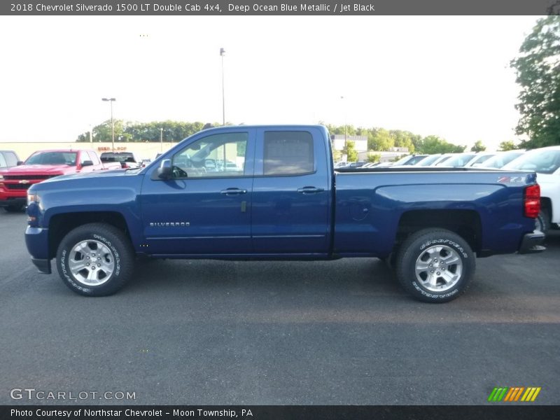 Deep Ocean Blue Metallic / Jet Black 2018 Chevrolet Silverado 1500 LT Double Cab 4x4