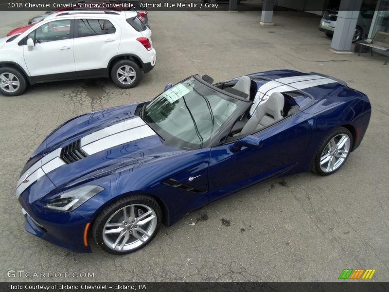 Admiral Blue Metallic / Gray 2018 Chevrolet Corvette Stingray Convertible