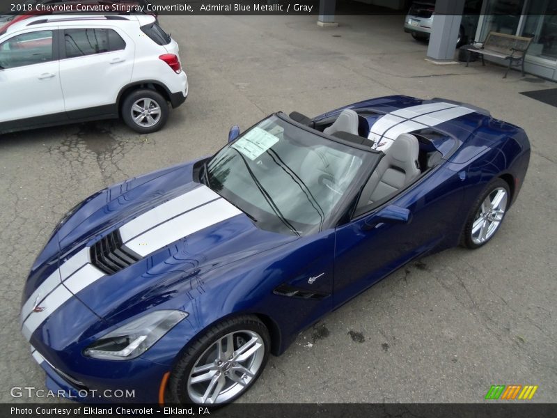 Admiral Blue Metallic / Gray 2018 Chevrolet Corvette Stingray Convertible