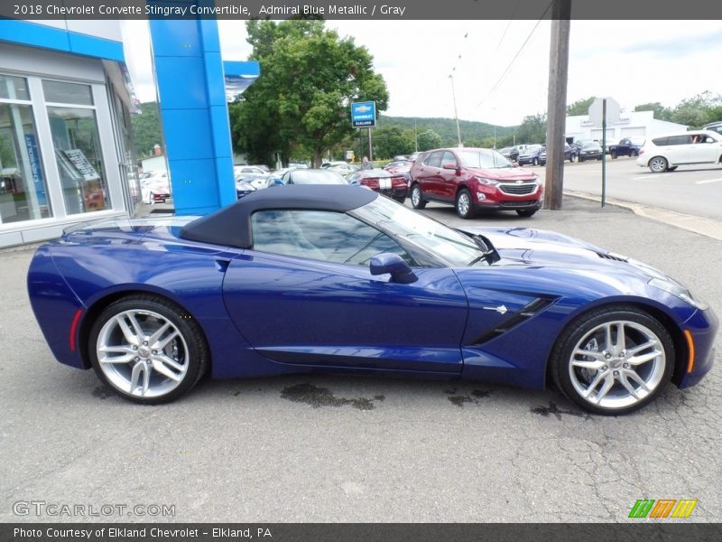 Admiral Blue Metallic / Gray 2018 Chevrolet Corvette Stingray Convertible