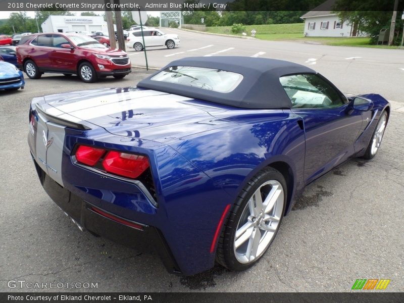 Admiral Blue Metallic / Gray 2018 Chevrolet Corvette Stingray Convertible