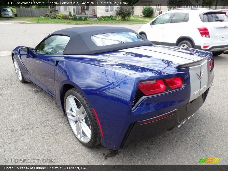 Admiral Blue Metallic / Gray 2018 Chevrolet Corvette Stingray Convertible