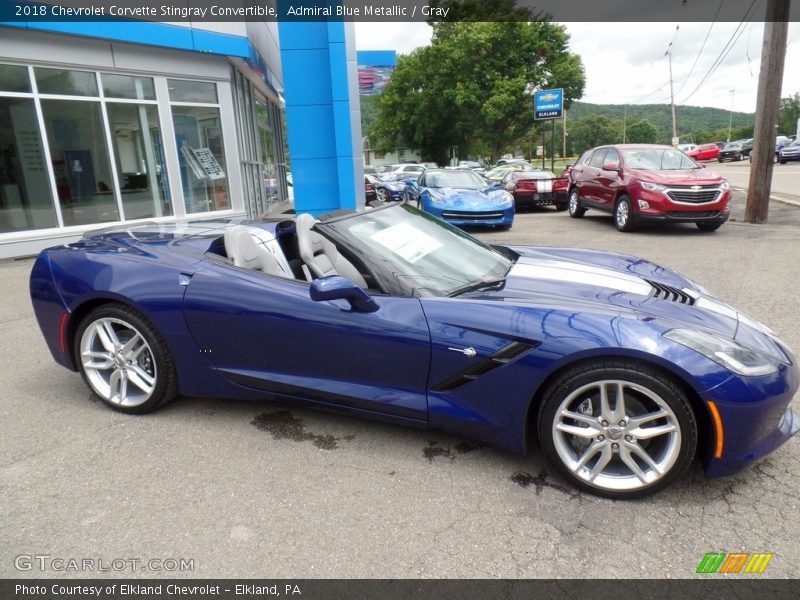 Admiral Blue Metallic / Gray 2018 Chevrolet Corvette Stingray Convertible