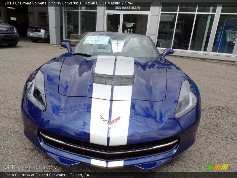 Admiral Blue Metallic / Gray 2018 Chevrolet Corvette Stingray Convertible