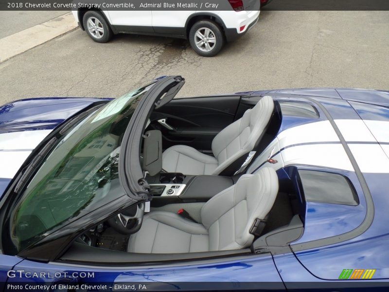 Admiral Blue Metallic / Gray 2018 Chevrolet Corvette Stingray Convertible