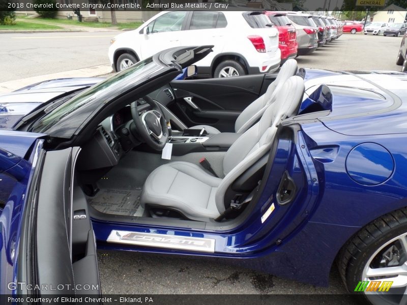 Admiral Blue Metallic / Gray 2018 Chevrolet Corvette Stingray Convertible