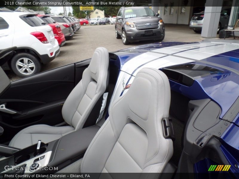 Admiral Blue Metallic / Gray 2018 Chevrolet Corvette Stingray Convertible