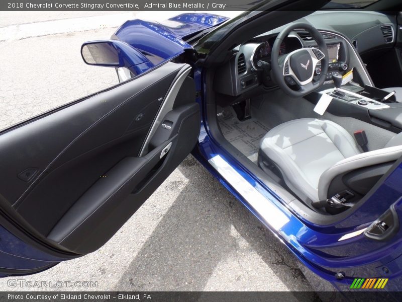 Admiral Blue Metallic / Gray 2018 Chevrolet Corvette Stingray Convertible