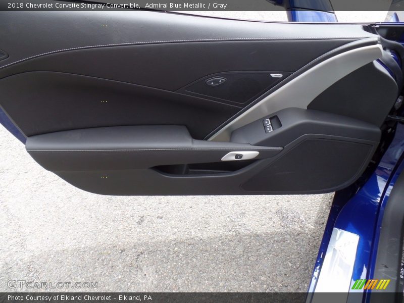 Admiral Blue Metallic / Gray 2018 Chevrolet Corvette Stingray Convertible