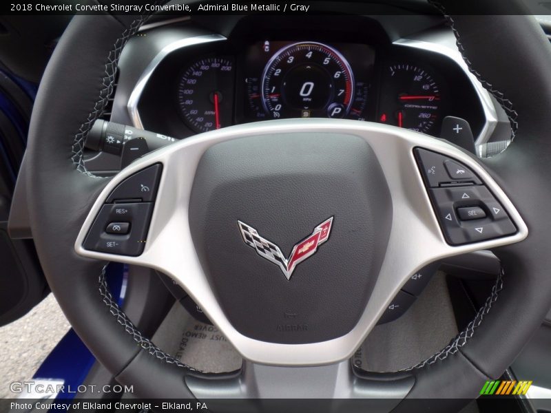 Admiral Blue Metallic / Gray 2018 Chevrolet Corvette Stingray Convertible