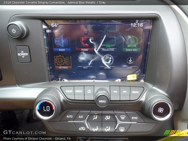 Admiral Blue Metallic / Gray 2018 Chevrolet Corvette Stingray Convertible