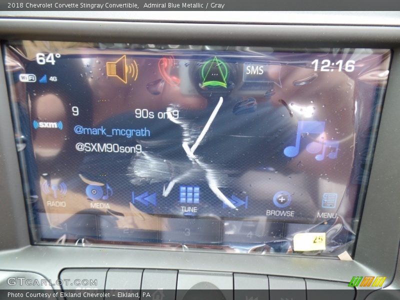 Admiral Blue Metallic / Gray 2018 Chevrolet Corvette Stingray Convertible