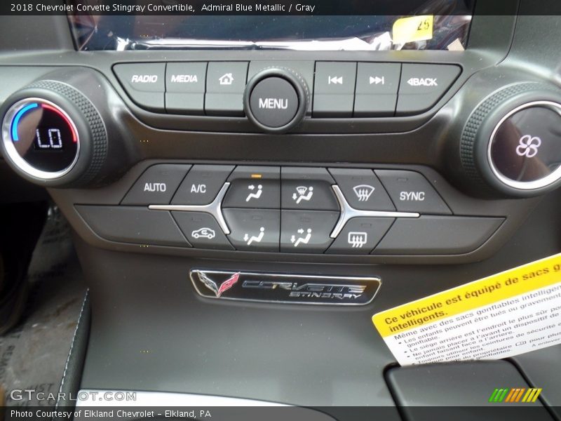 Admiral Blue Metallic / Gray 2018 Chevrolet Corvette Stingray Convertible