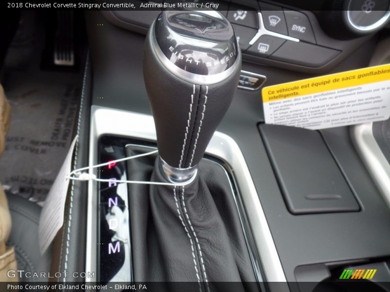 Admiral Blue Metallic / Gray 2018 Chevrolet Corvette Stingray Convertible