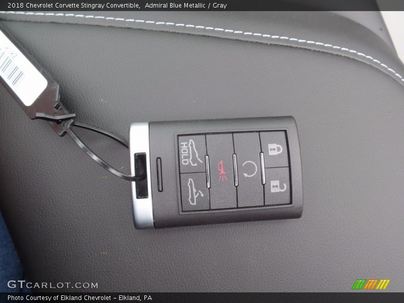 Admiral Blue Metallic / Gray 2018 Chevrolet Corvette Stingray Convertible