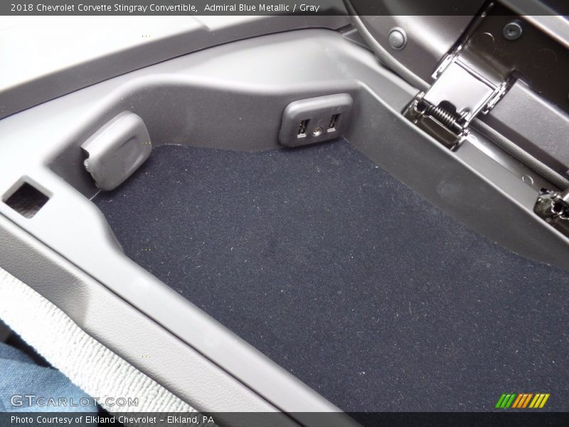 Admiral Blue Metallic / Gray 2018 Chevrolet Corvette Stingray Convertible