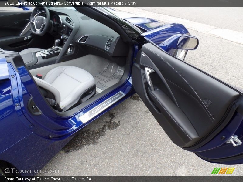 Admiral Blue Metallic / Gray 2018 Chevrolet Corvette Stingray Convertible