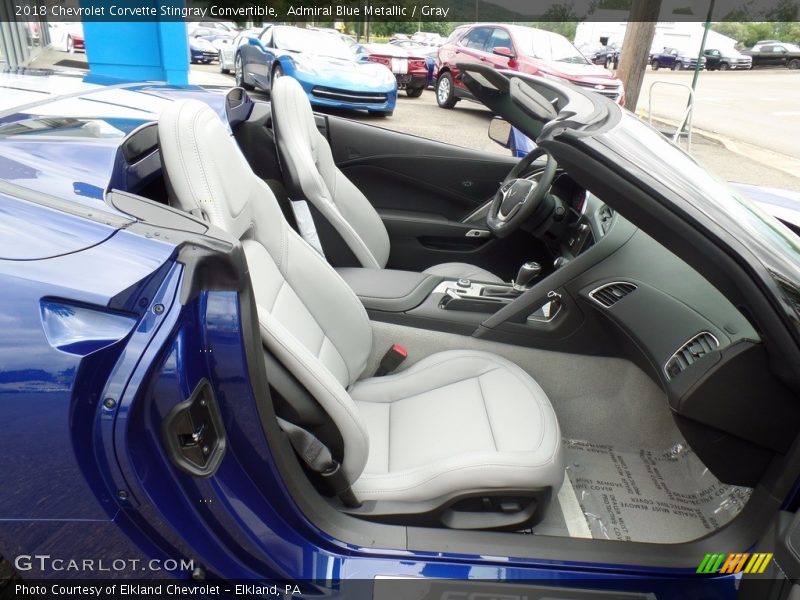Admiral Blue Metallic / Gray 2018 Chevrolet Corvette Stingray Convertible