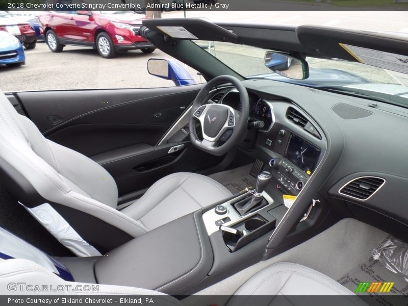 Admiral Blue Metallic / Gray 2018 Chevrolet Corvette Stingray Convertible