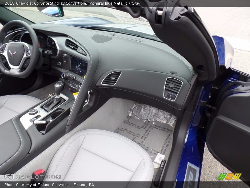 Admiral Blue Metallic / Gray 2018 Chevrolet Corvette Stingray Convertible