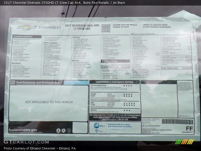 Butte Red Metallic / Jet Black 2017 Chevrolet Silverado 2500HD LT Crew Cab 4x4