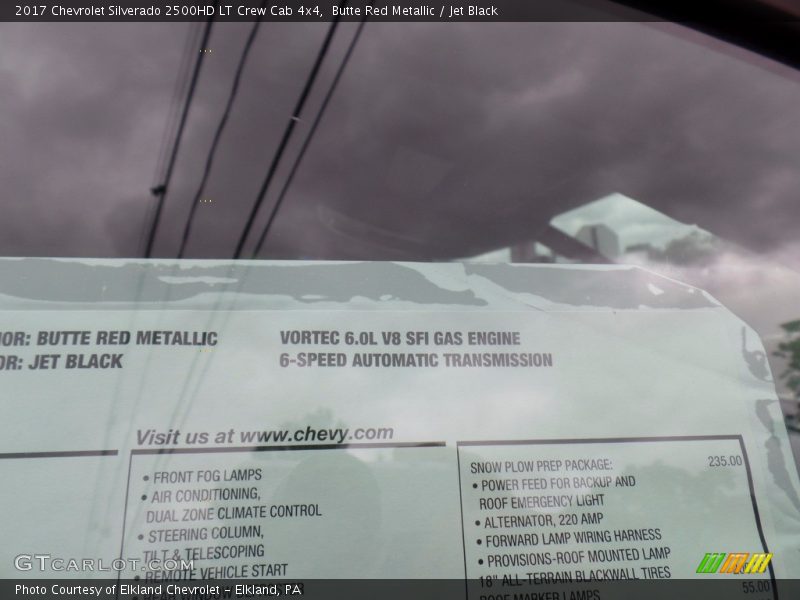 Butte Red Metallic / Jet Black 2017 Chevrolet Silverado 2500HD LT Crew Cab 4x4