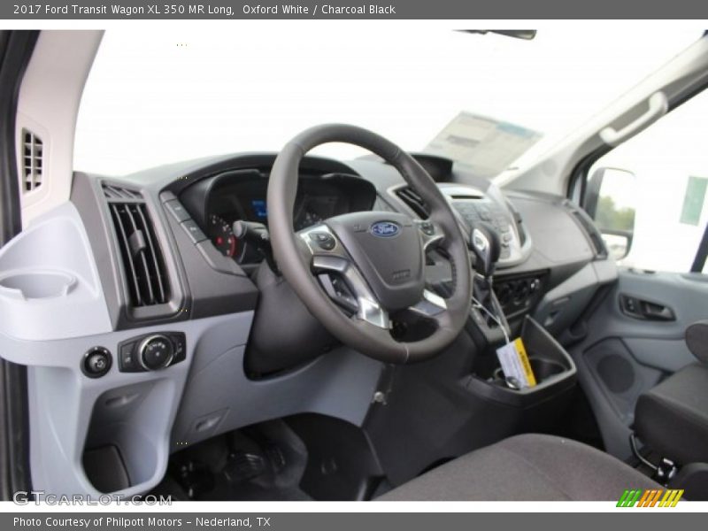 Oxford White / Charcoal Black 2017 Ford Transit Wagon XL 350 MR Long