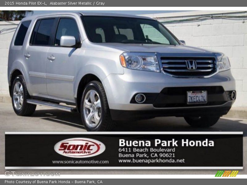 Alabaster Silver Metallic / Gray 2015 Honda Pilot EX-L