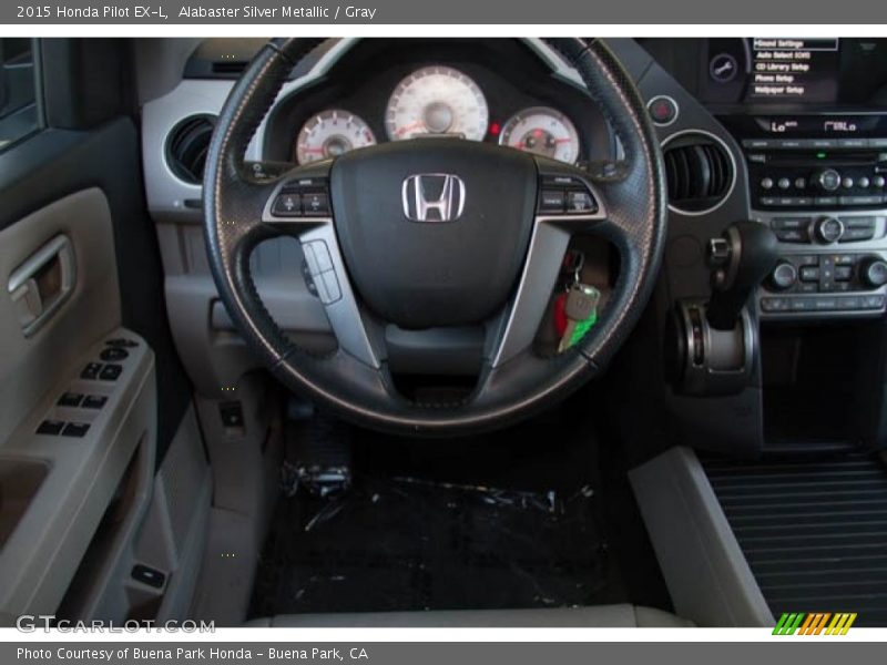 Alabaster Silver Metallic / Gray 2015 Honda Pilot EX-L