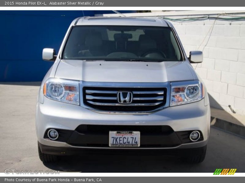 Alabaster Silver Metallic / Gray 2015 Honda Pilot EX-L