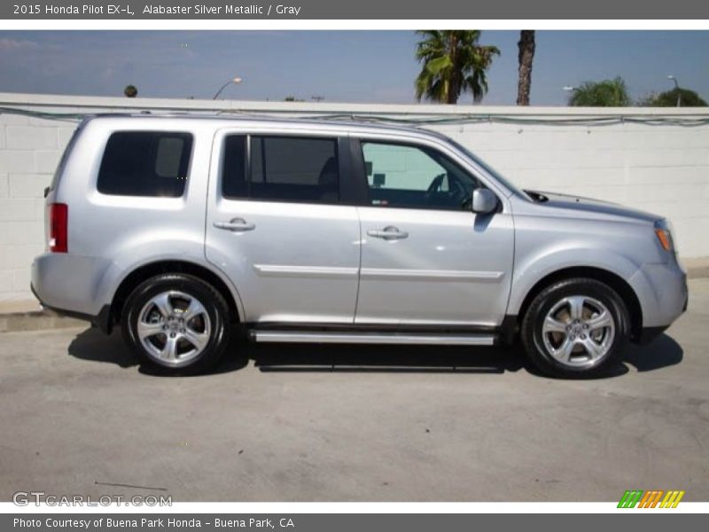 Alabaster Silver Metallic / Gray 2015 Honda Pilot EX-L