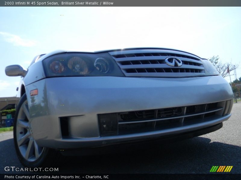 Brilliant Silver Metallic / Willow 2003 Infiniti M 45 Sport Sedan