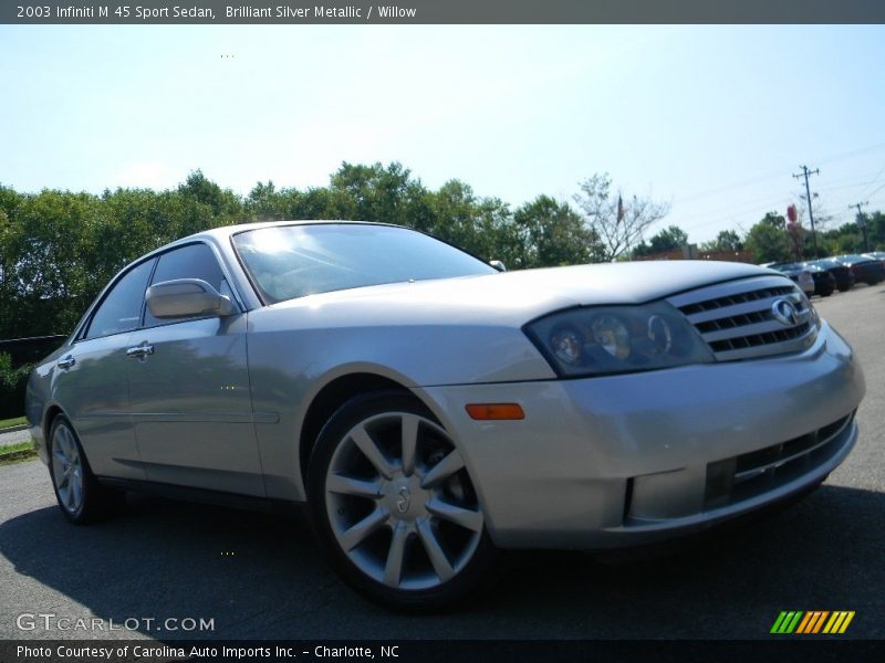 Brilliant Silver Metallic / Willow 2003 Infiniti M 45 Sport Sedan