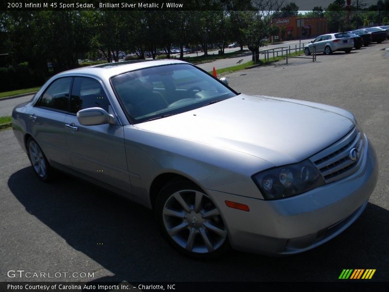 Brilliant Silver Metallic / Willow 2003 Infiniti M 45 Sport Sedan