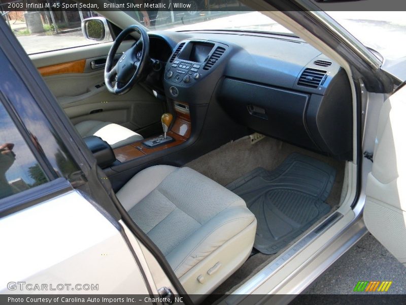 Brilliant Silver Metallic / Willow 2003 Infiniti M 45 Sport Sedan