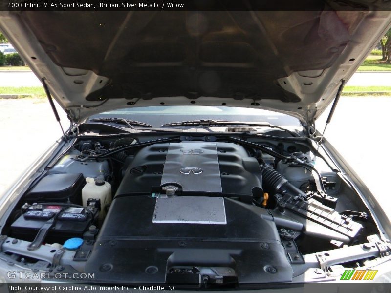 Brilliant Silver Metallic / Willow 2003 Infiniti M 45 Sport Sedan