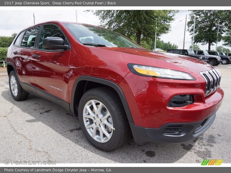 Deep Cherry Red Crystal Pearl / Black 2017 Jeep Cherokee Sport