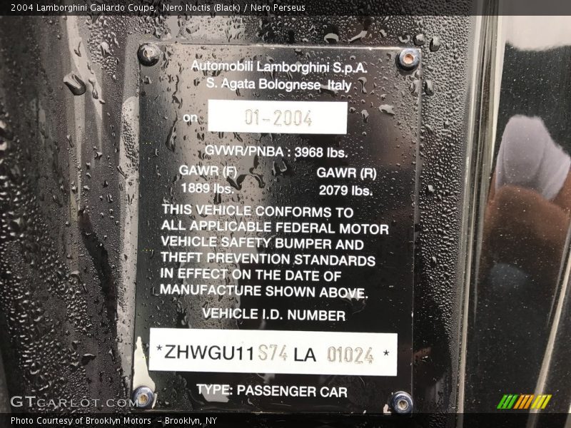 Nero Noctis (Black) / Nero Perseus 2004 Lamborghini Gallardo Coupe
