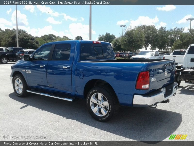 Blue Streak Pearl / Black/Diesel Gray 2017 Ram 1500 Big Horn Crew Cab