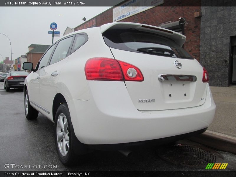Pearl White / Gray 2013 Nissan Rogue S AWD