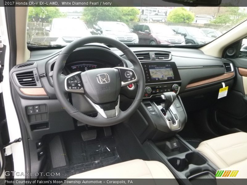 White Diamond Pearl / Ivory 2017 Honda CR-V EX-L AWD