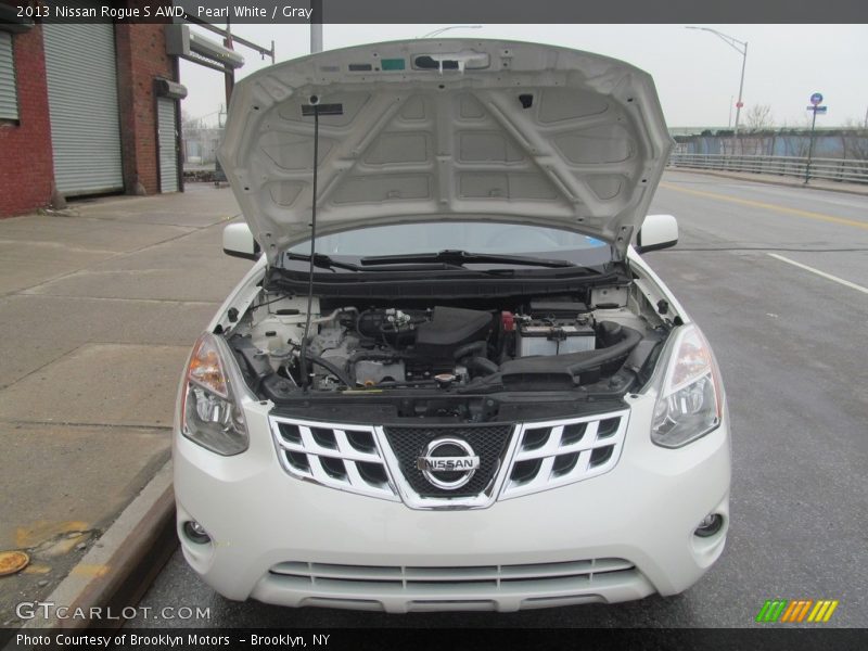 Pearl White / Gray 2013 Nissan Rogue S AWD