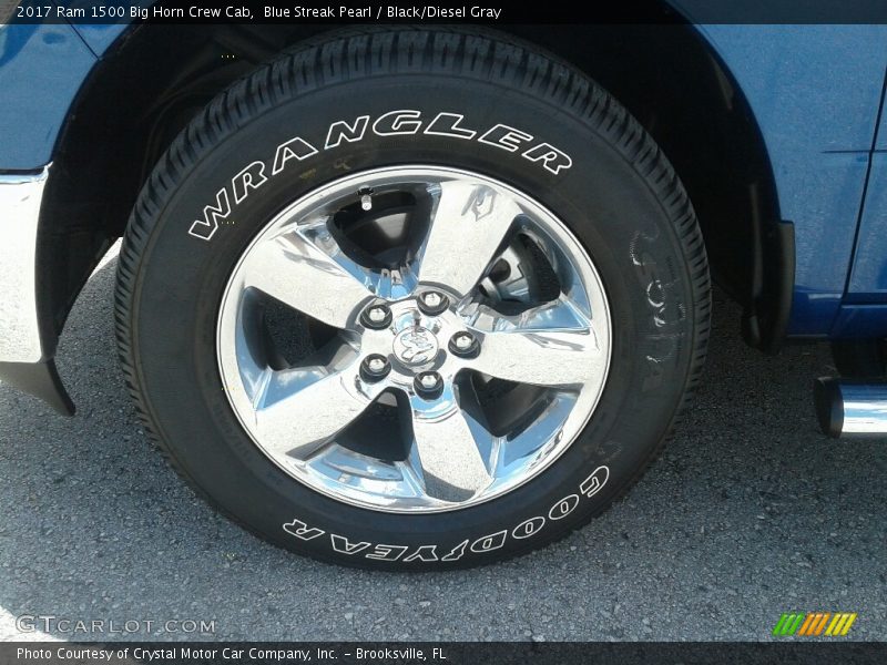 Blue Streak Pearl / Black/Diesel Gray 2017 Ram 1500 Big Horn Crew Cab
