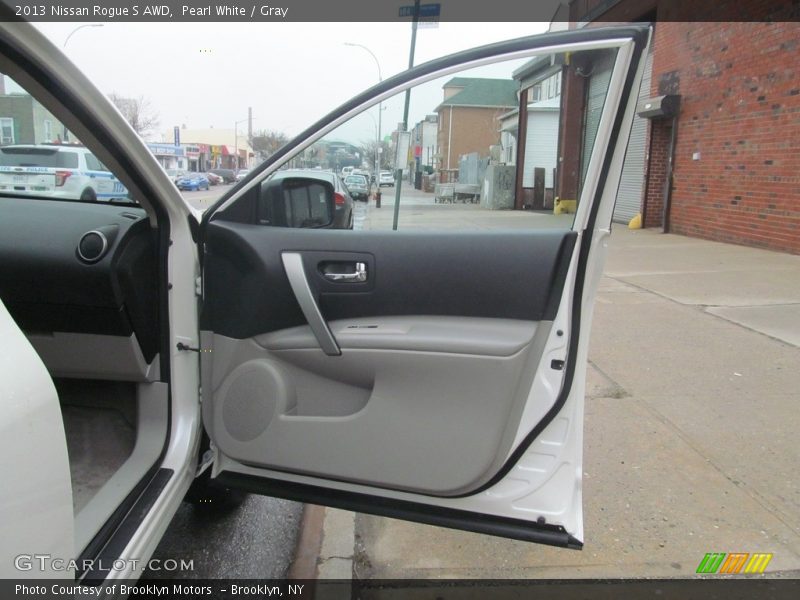 Pearl White / Gray 2013 Nissan Rogue S AWD