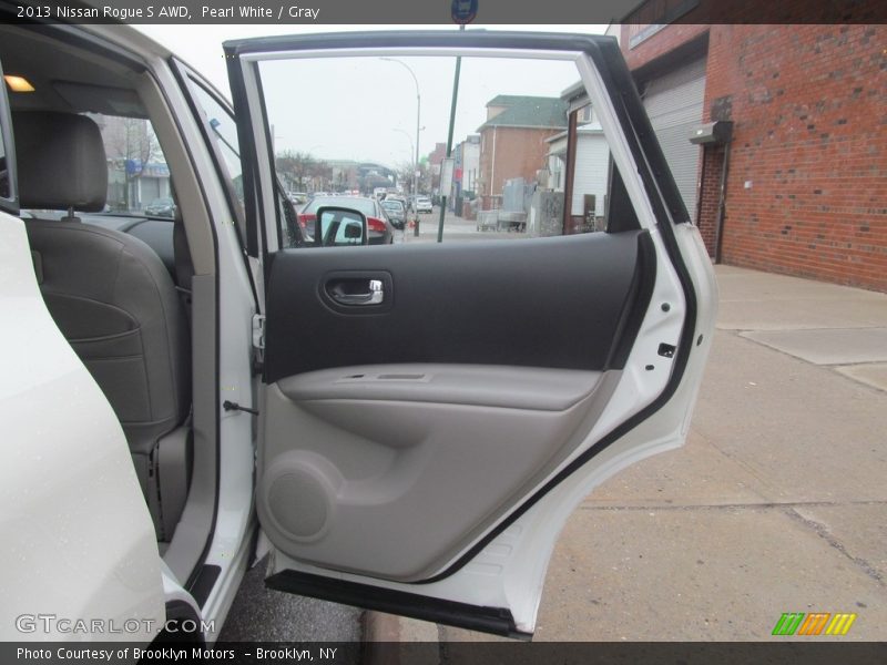 Pearl White / Gray 2013 Nissan Rogue S AWD