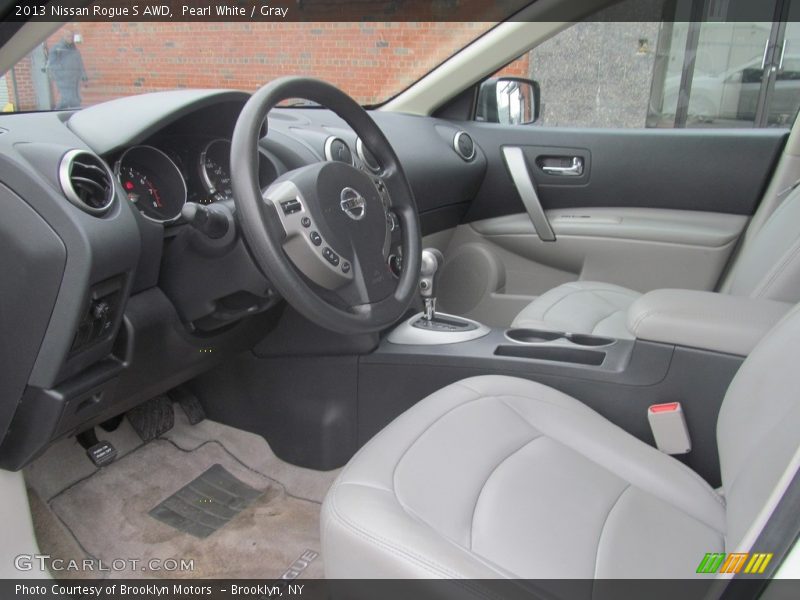 Pearl White / Gray 2013 Nissan Rogue S AWD